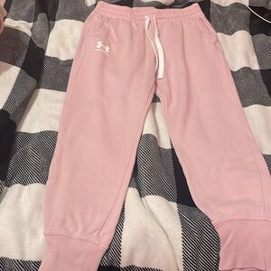 Pink under armour sweatpants!